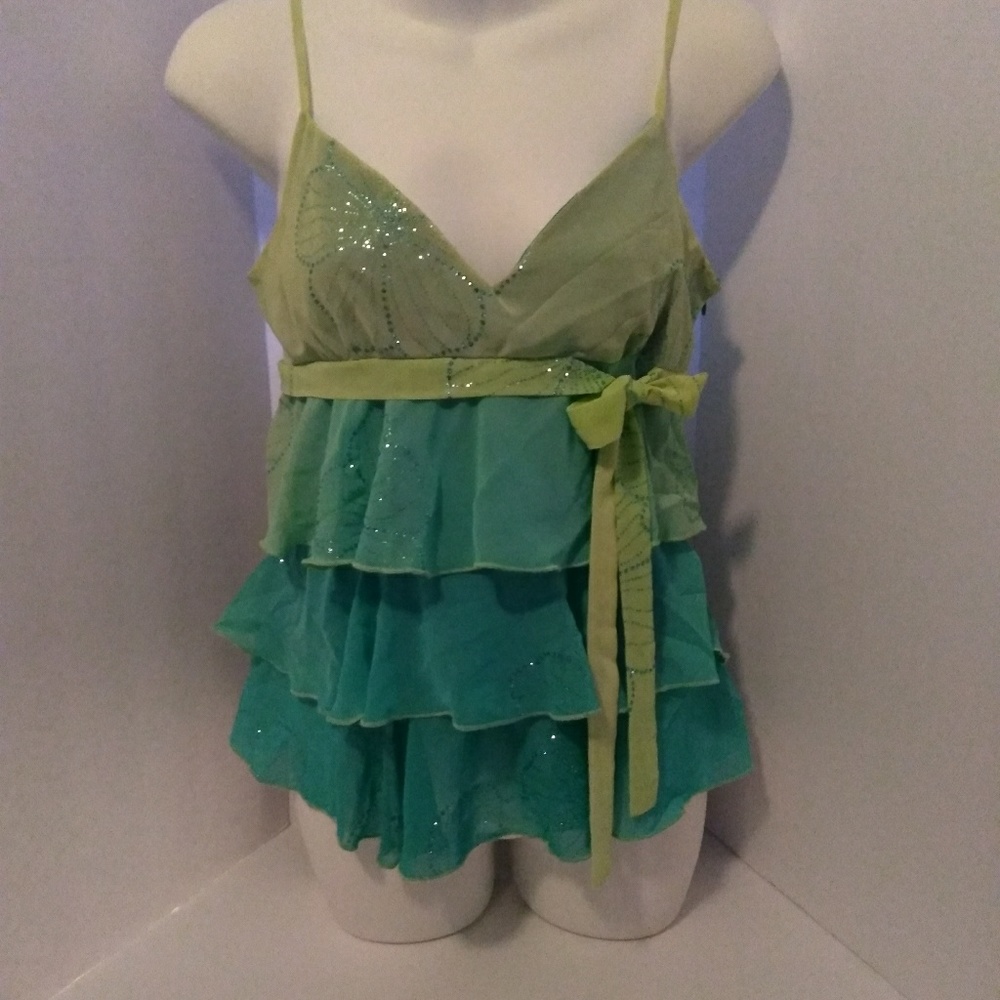 Rampage sheer ruffles top